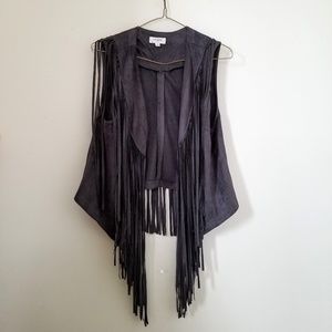 NWOT Suede Fringe Vest
